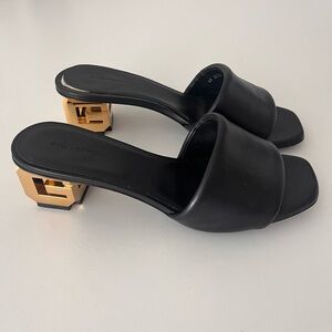 Givenchy G Cube Heeled Mules/ Sandals in Leather